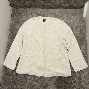 Eileen Fisher White Cream Silk Jacket Women’s Size 1X